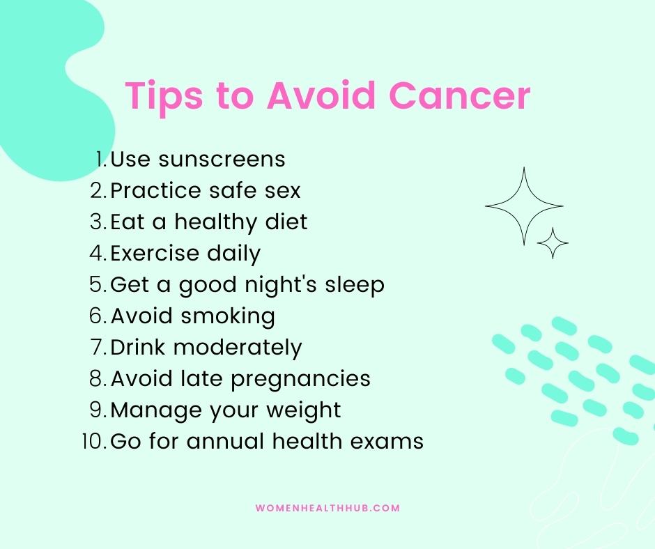 tips to prevent cancer - Women health hub
