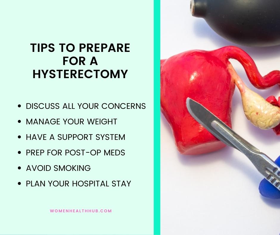 tips to prepare for a hysterectomy - women health hub